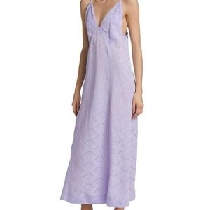 Ganni Purple Jacquard Floral Dress